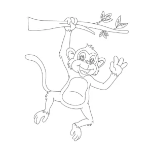 Free Monkey Picture To Color In