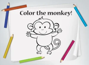 Free Monkey Picture To Color In