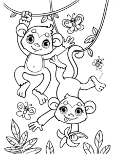 Free Monkey Picture To Color In