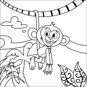 Free Monkey Picture To Color In