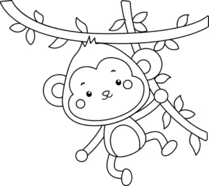 Free Monkey Picture To Color In