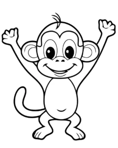 Free Monkey Picture To Color In