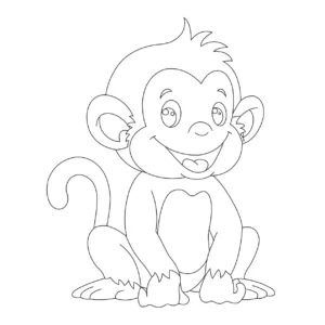 Free Monkey Picture To Color In