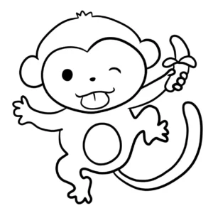 Free Monkey Picture To Color In