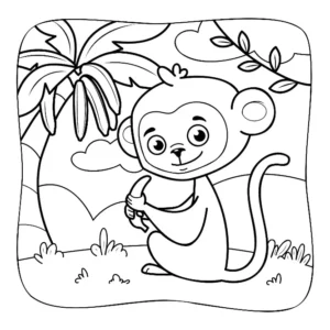 Free Monkey Picture To Color In