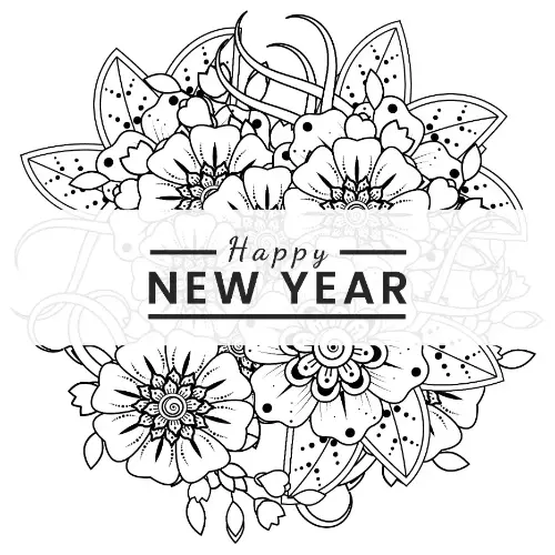 Free New Year Picture To Color In