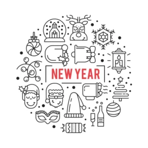 Free New Year Picture To Color In