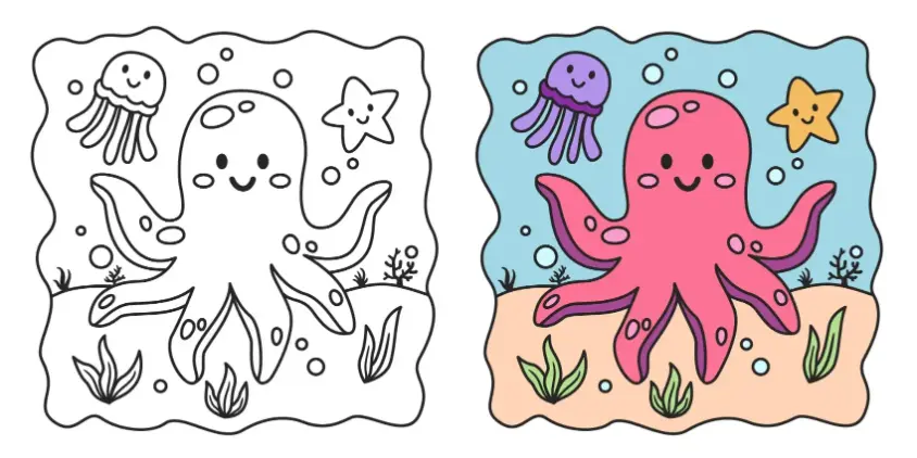 Free Octopus Picture To Color In