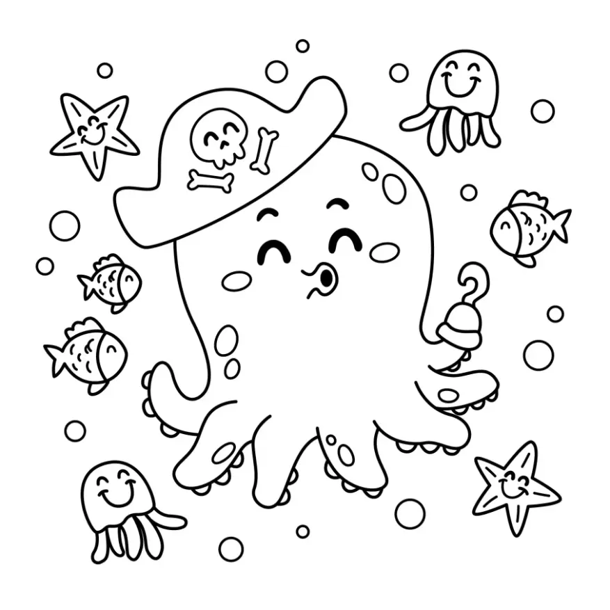 Free Octopus Picture To Color In