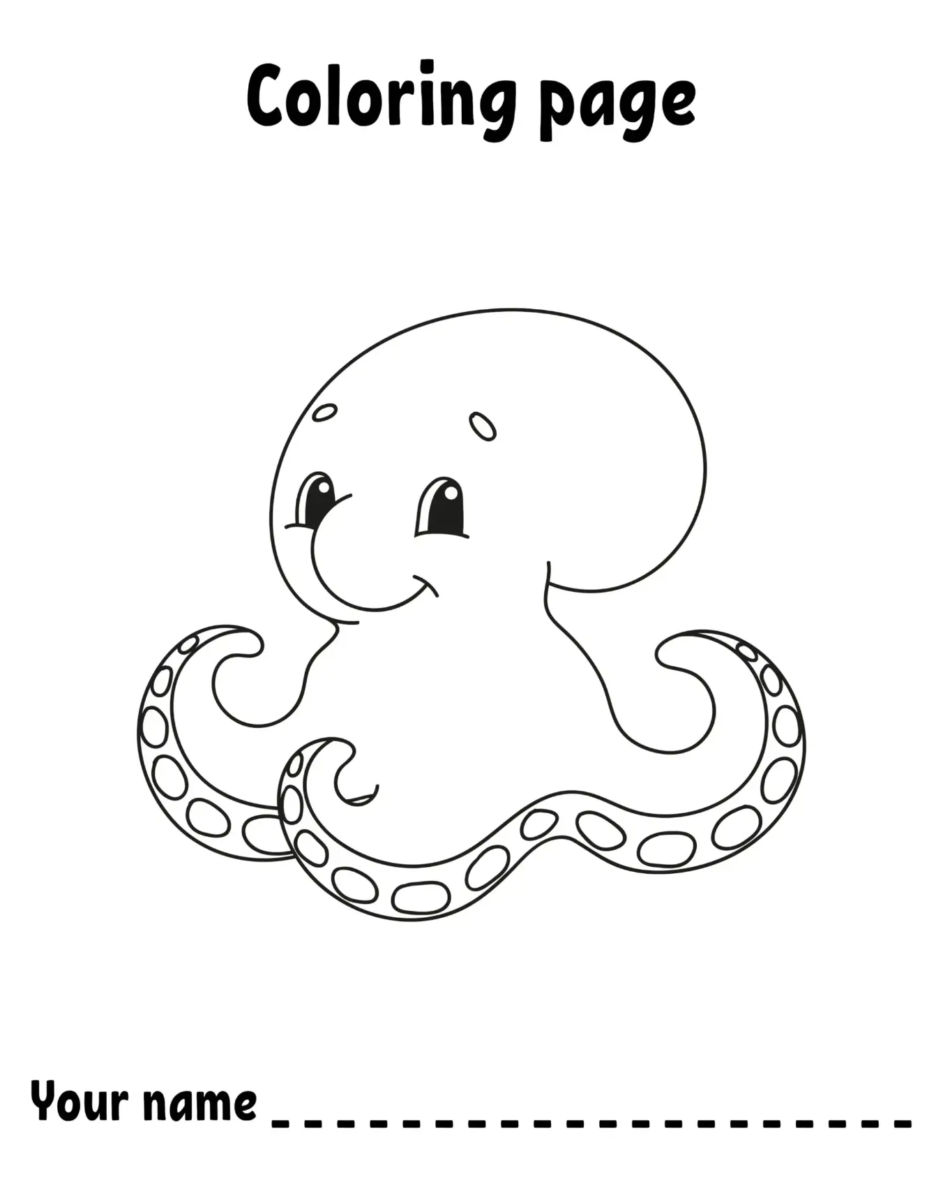 Free Octopus Picture To Color In