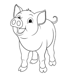 Free Pig Picture To Color In