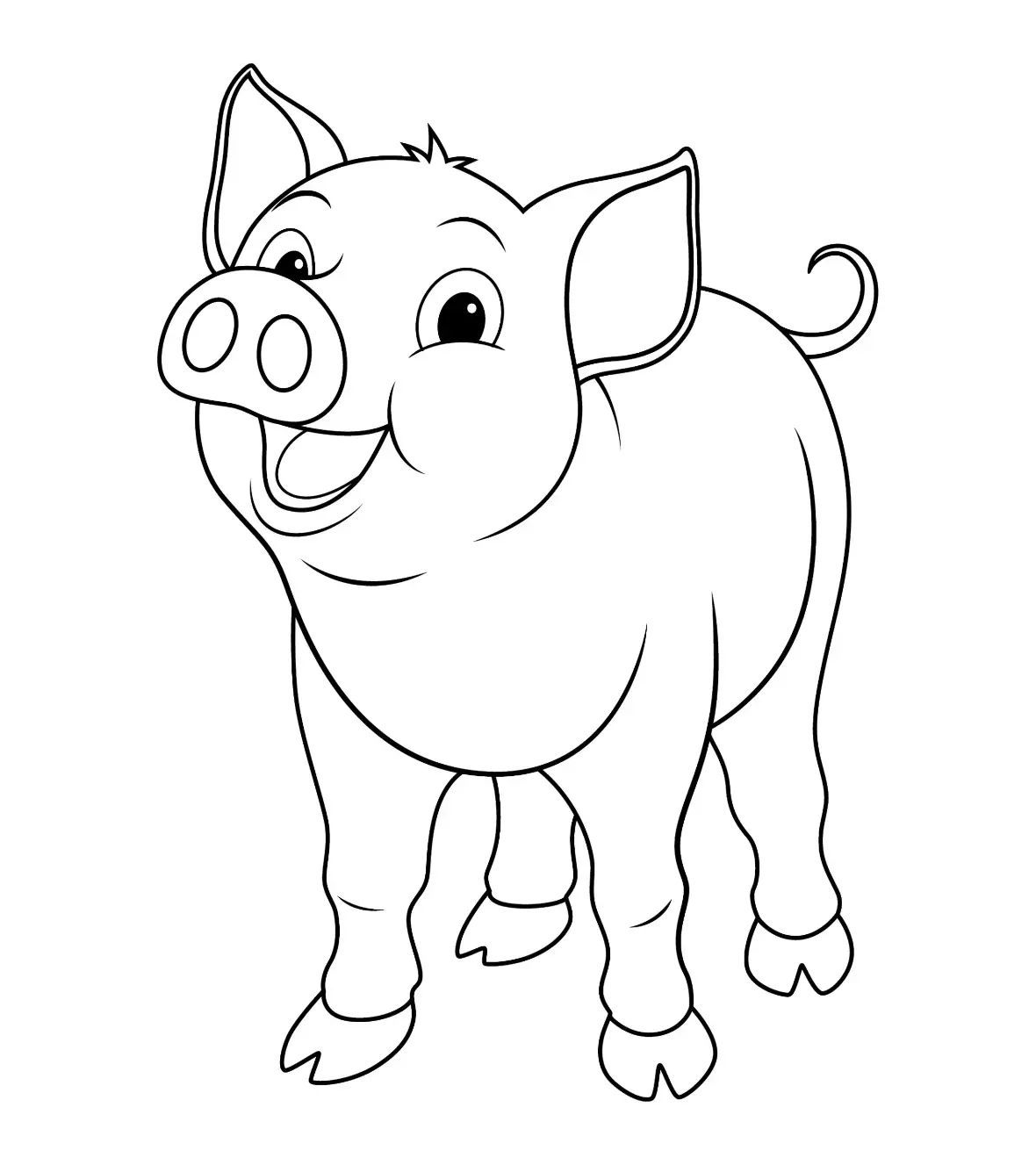 Free Pig Picture To Color In