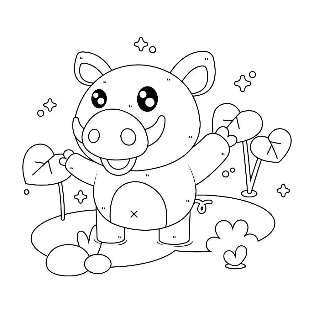 Free Pig Picture To Color In