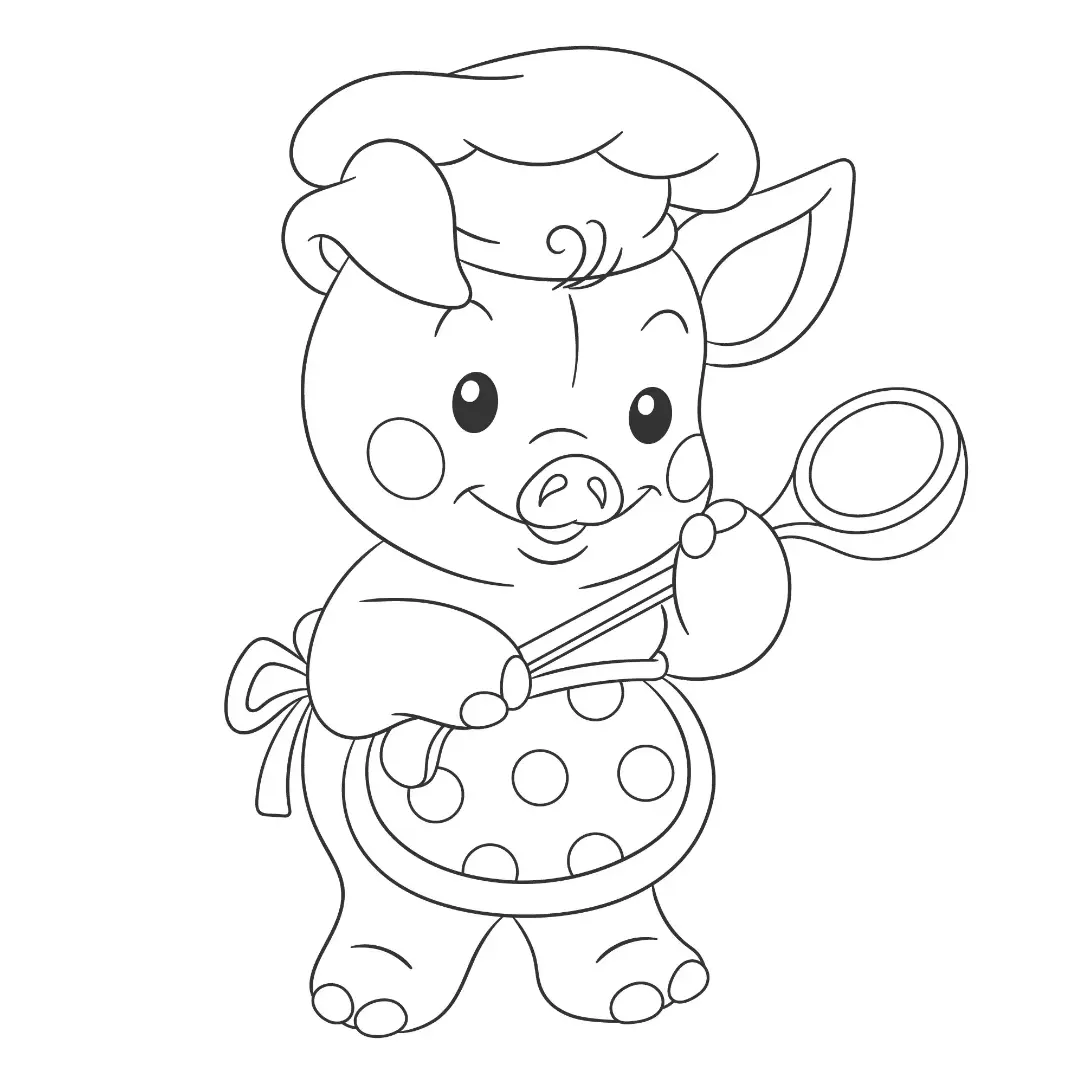 Free Pig Picture To Color In