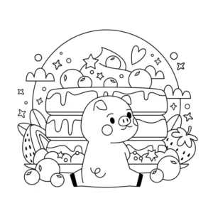 Free Pig Picture To Color In