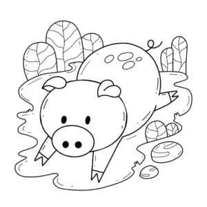 Free Pig Picture To Color In