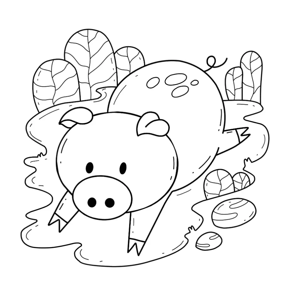 Free Pig Picture To Color In