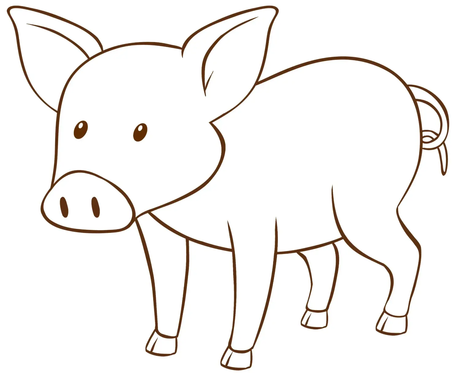 Free Pig Picture To Color In