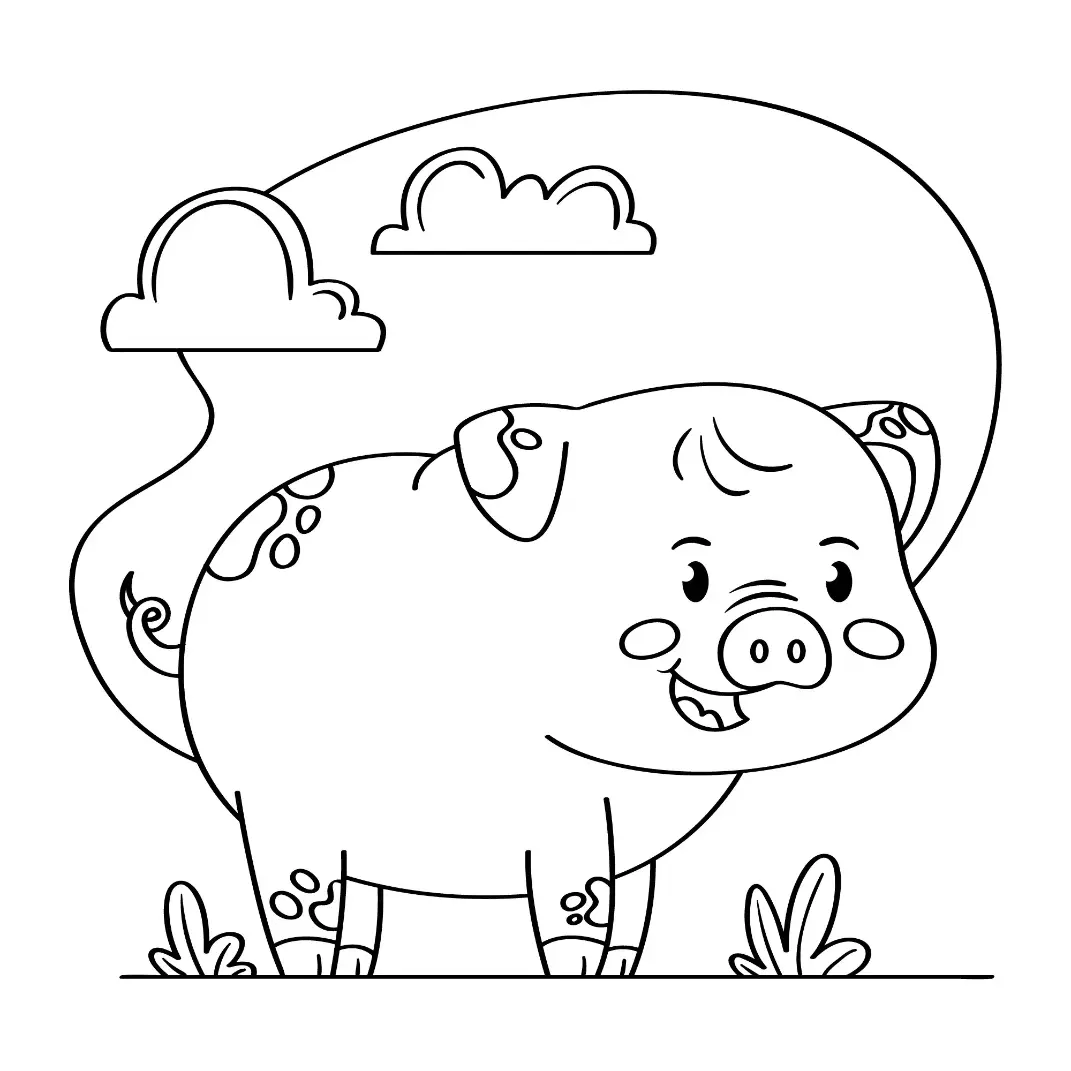 Free Pig Picture To Color In