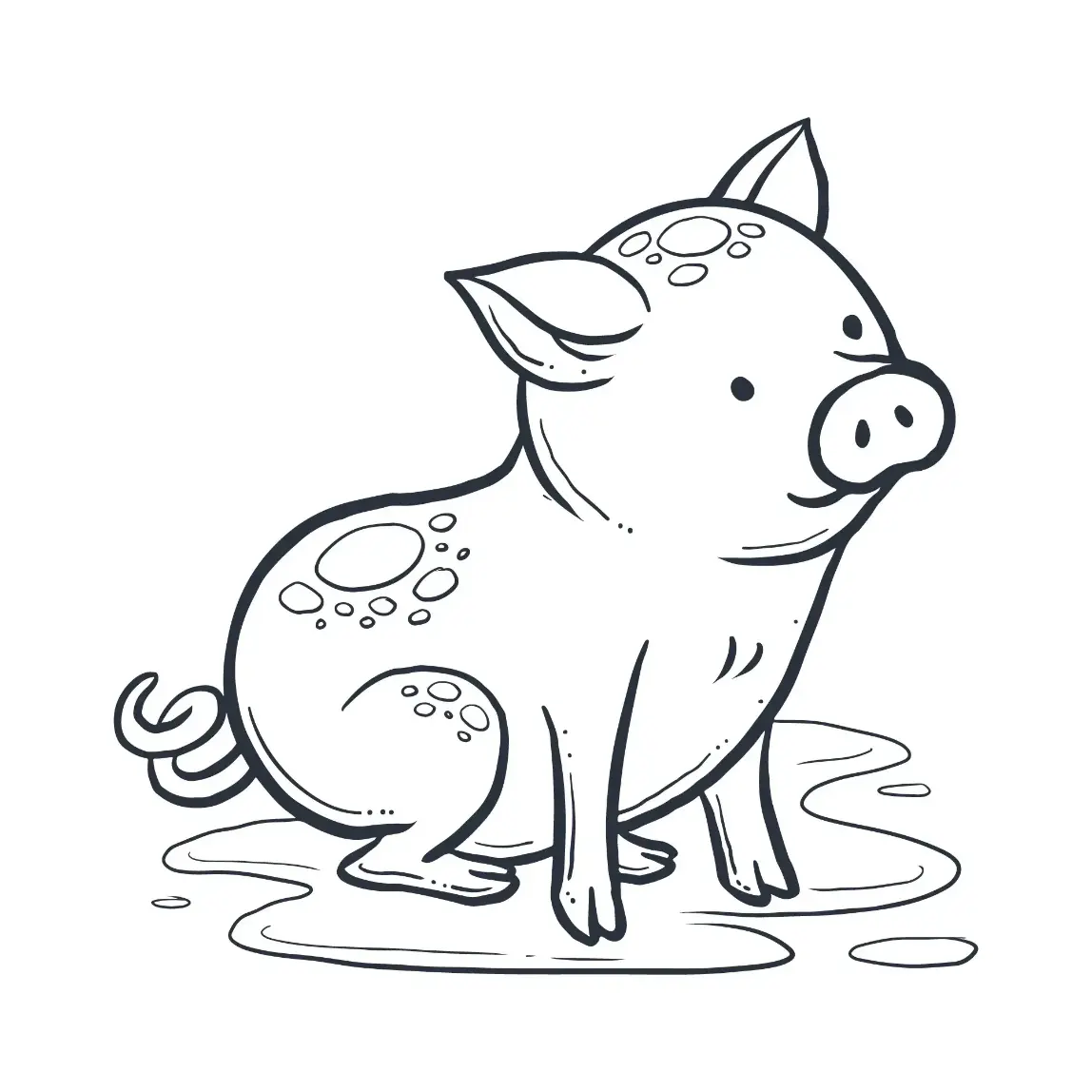 Free Pig Picture To Color In