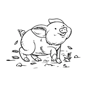 Free Pig Picture To Color In