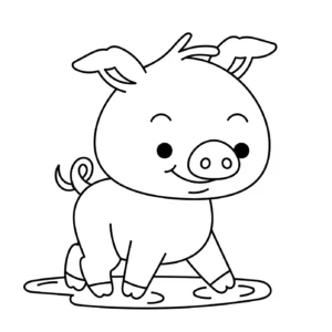 Free Pig Picture To Color In
