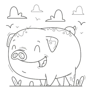 Free Pig Picture To Color In