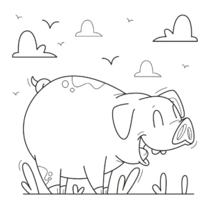 Free Pig Picture To Color In
