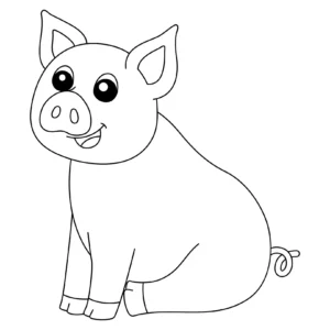 Free Pig Picture To Color In
