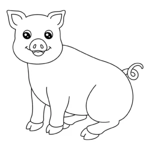 Free Pig Picture To Color In