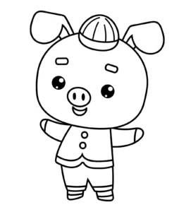 Free Pig Picture To Color In
