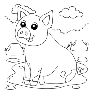 Free Pig Picture To Color In