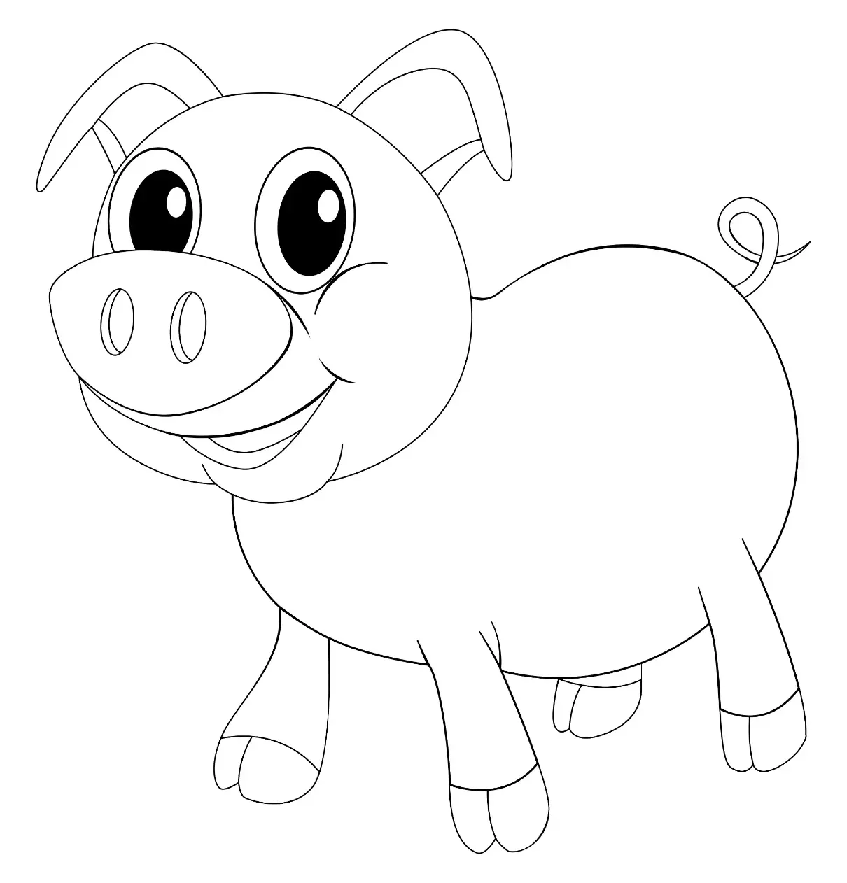 Free Pig Picture To Color In