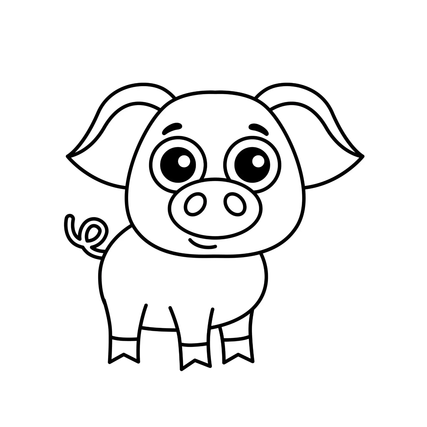 Free Pig Picture To Color In