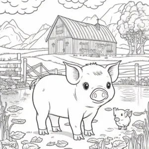 Free Pig Picture To Color In