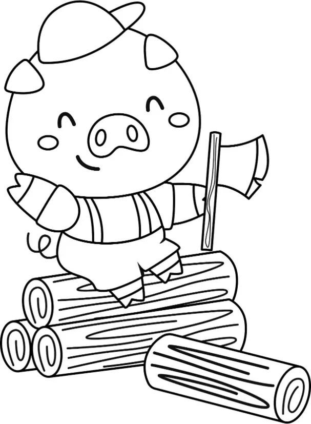 Free Pig Picture To Color In