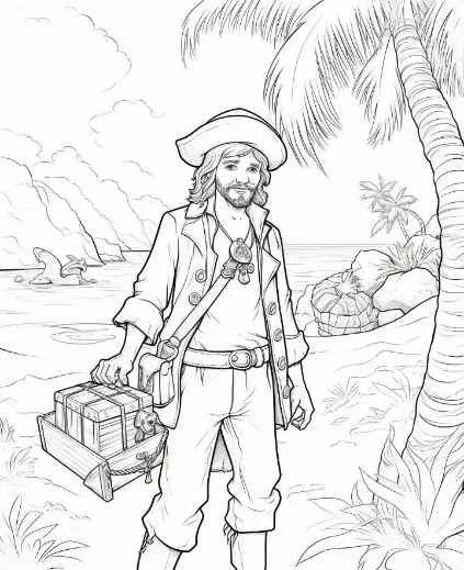 Free Pirate Picture To Color In