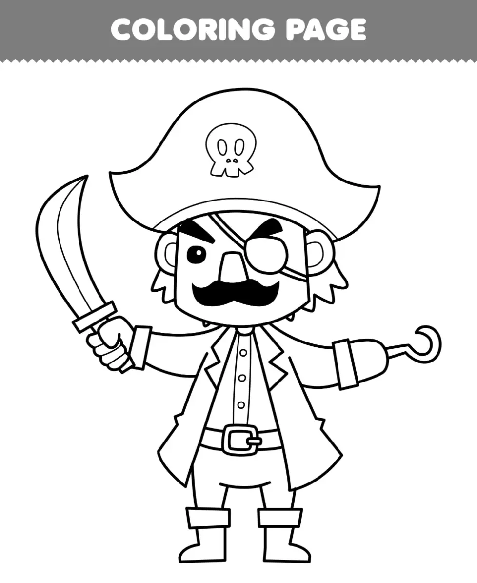 Free Pirate Picture To Color In