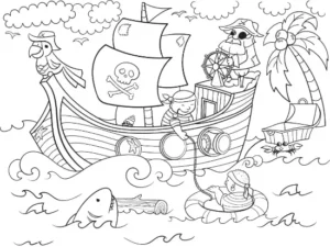 Free Pirate Picture To Color In