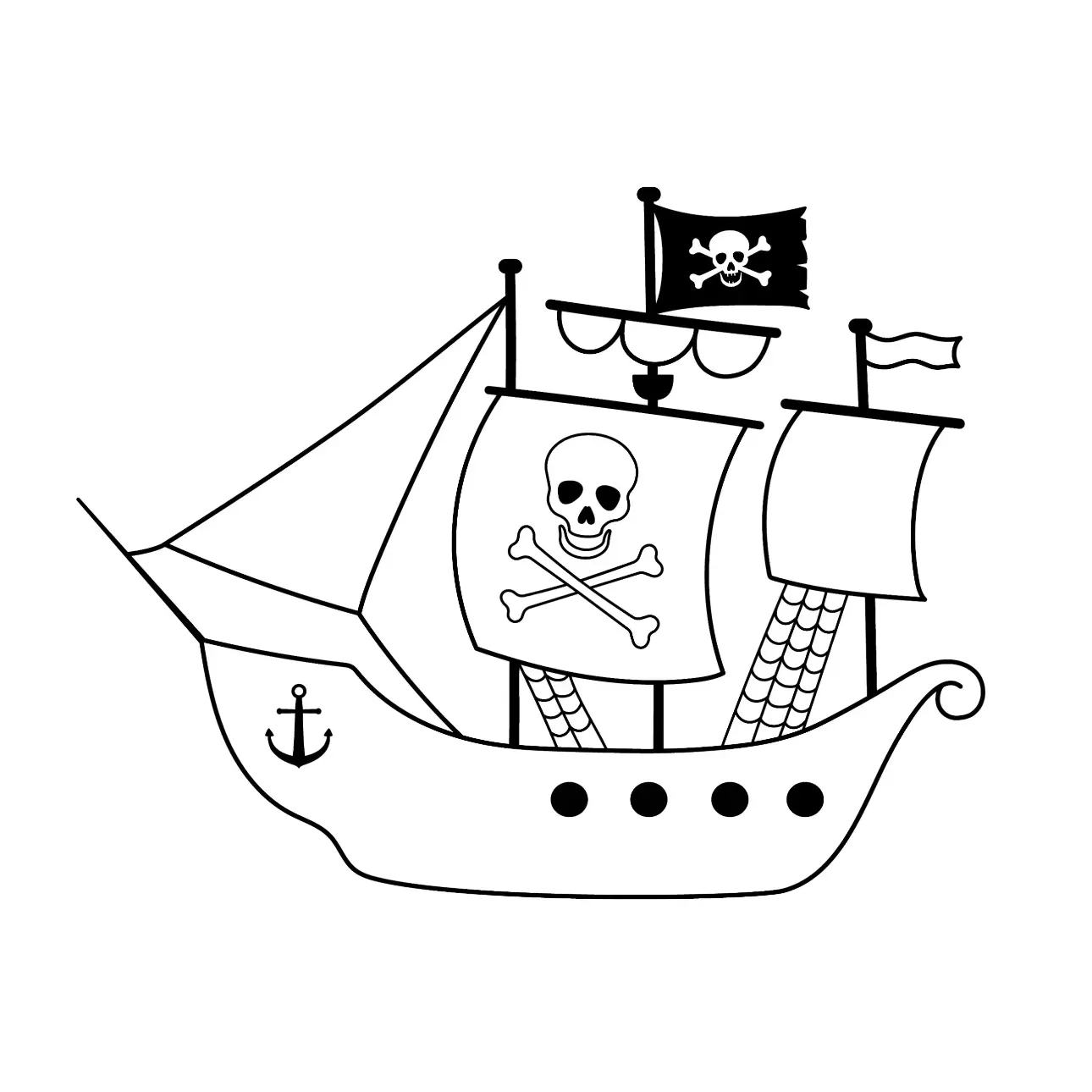 Free Pirate Picture To Color In