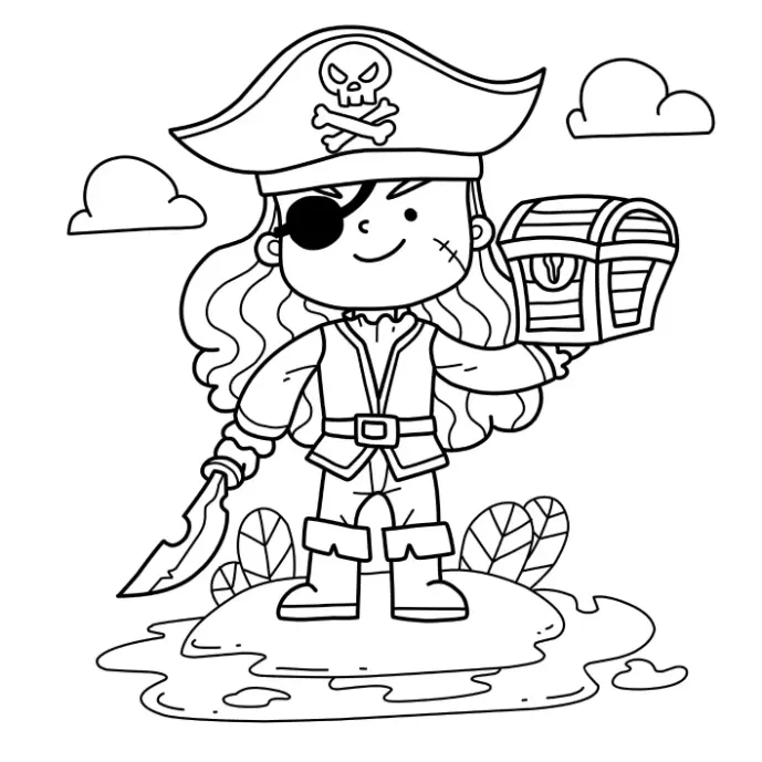 Free Pirate Picture To Color In