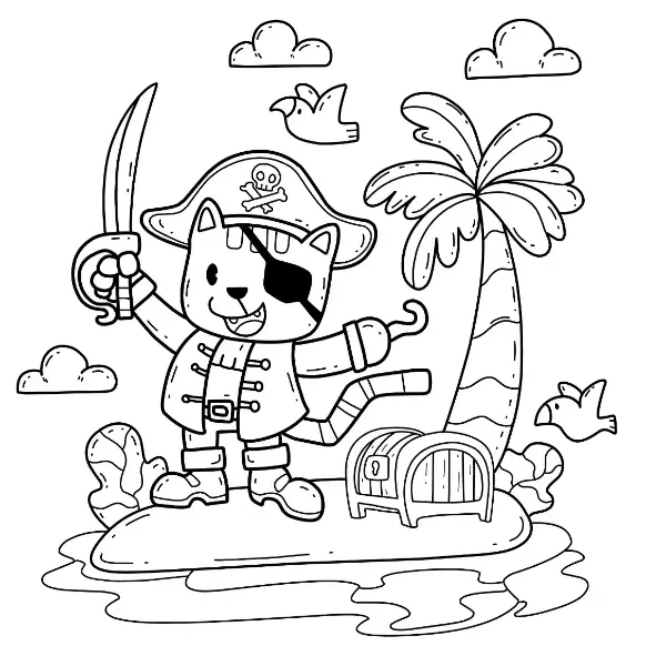 Free Pirate Picture To Color In