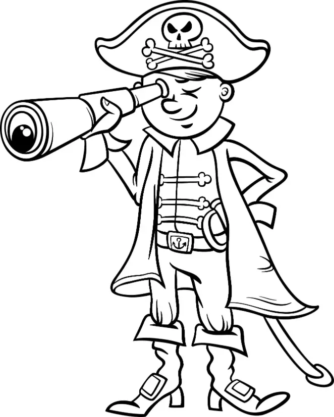 Free Pirate Picture To Color In