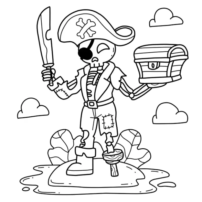 Free Pirate Picture To Color In