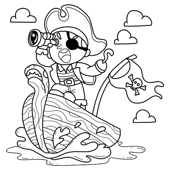 Free Pirate Picture To Color In