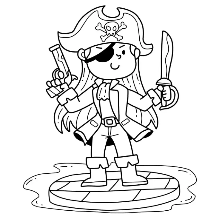 Free Pirate Picture To Color In