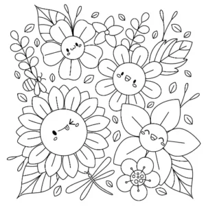 Free Plants And Flowers Picture To Color In