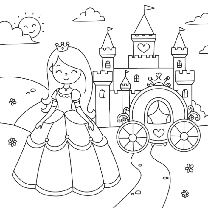 Free Princess Picture To Color In