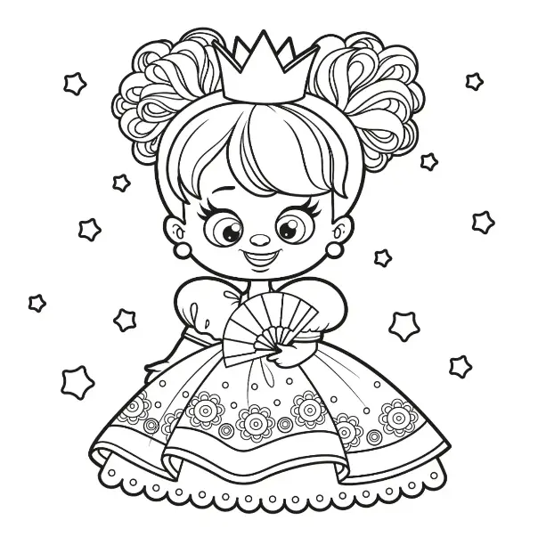 Free Princess Picture To Color In