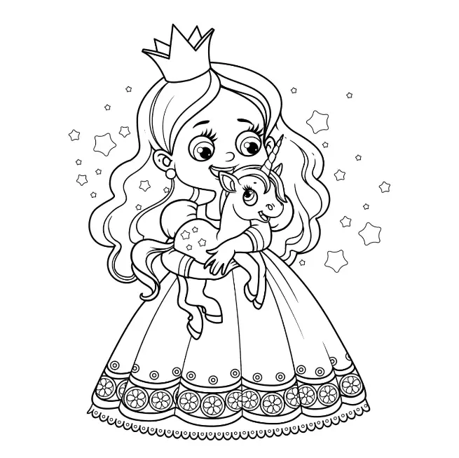 Free Princess Picture To Color In